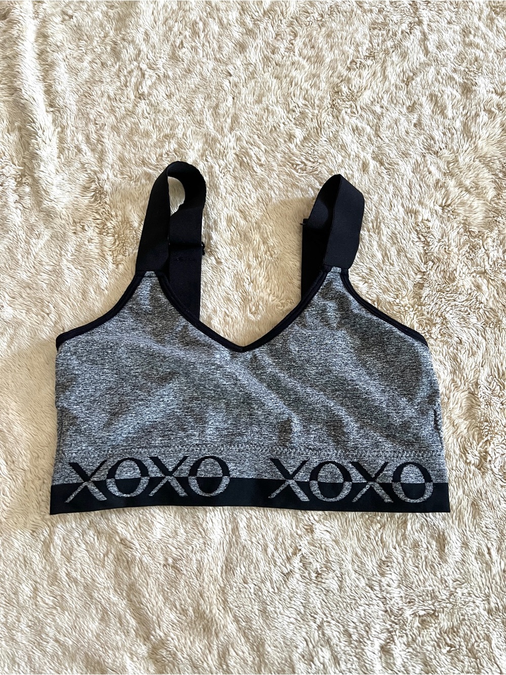 XOXO SPORT Woman's Gray & Black Althetic Sports Bra Size M